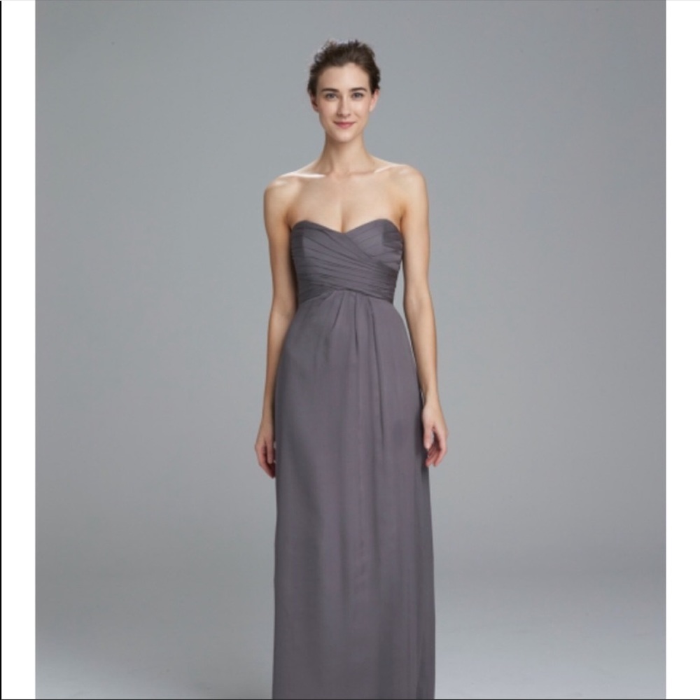 Amsale bridesmaids dress style G629C slate grey
